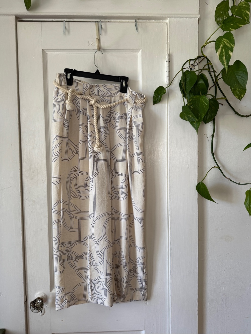 Jules & Leopold Size M Cream Nautical Rope Drawstring pants